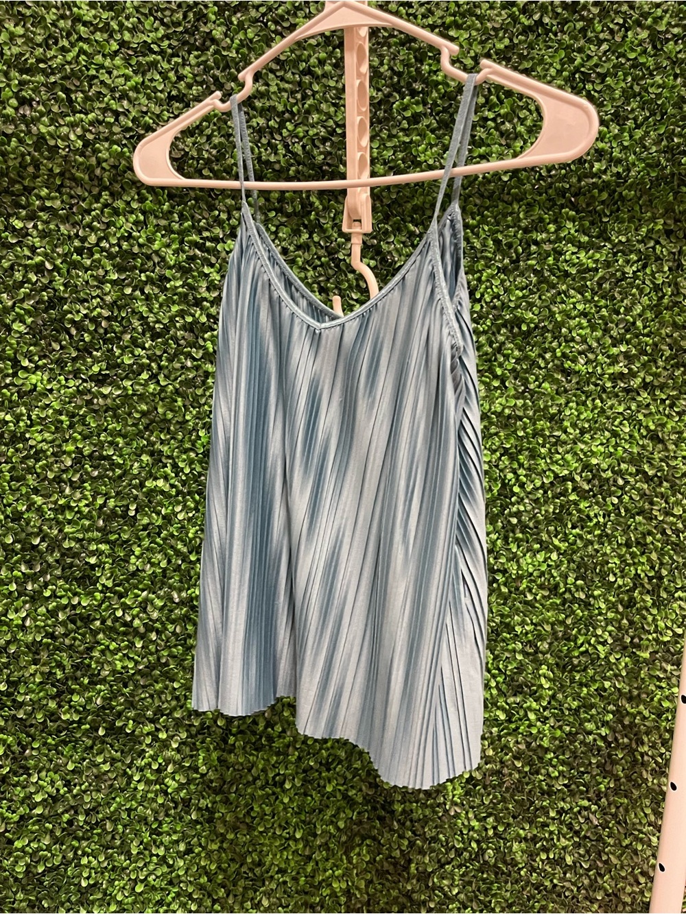 Maurices Light Blue Pleated V-Neck Spaghetti Strap Camisole